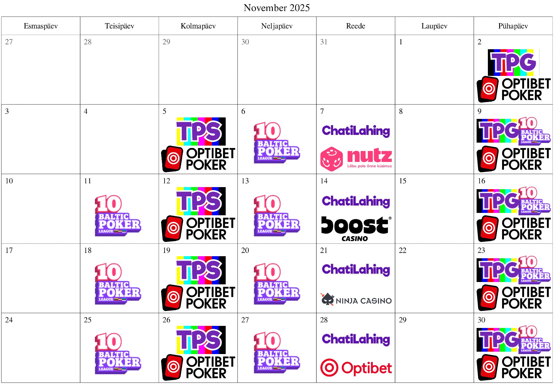 November 2025 koostöö striimid